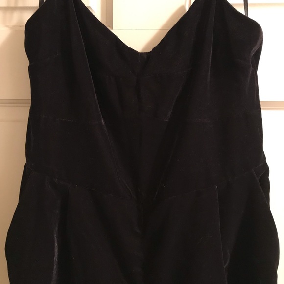 NEW J Crew Black Cropped Velvet Wide-Leg Jumpsuit Size 0 main image 1